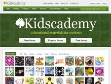 Tablet Screenshot of kidscademy.com